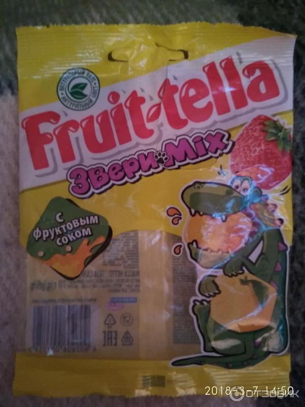 Жевательный мармелад Fruit-tella Звери Mix с фруктовым соком фото