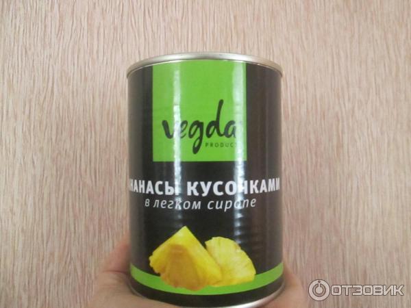 Ананасы кусочками в легком сиропе Vegda Product фото