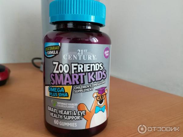 Витамины для детей 21st Century Health Care Zoo friends smart kids Omega DHA