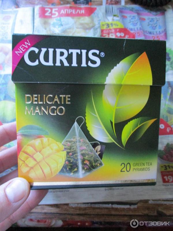 Зеленый чай в пирамидках Curtis Delicate Mango фото