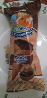 Крем-десерт Коровка из Кореновки "Рожок с вареным сгущенным молоком" фото