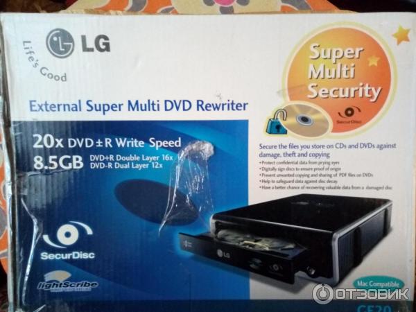 Внешний привод External Super Multi DVD Rewriter 20x LG GE20