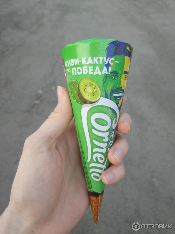 Мороженое Cornetto киви-кактус фото