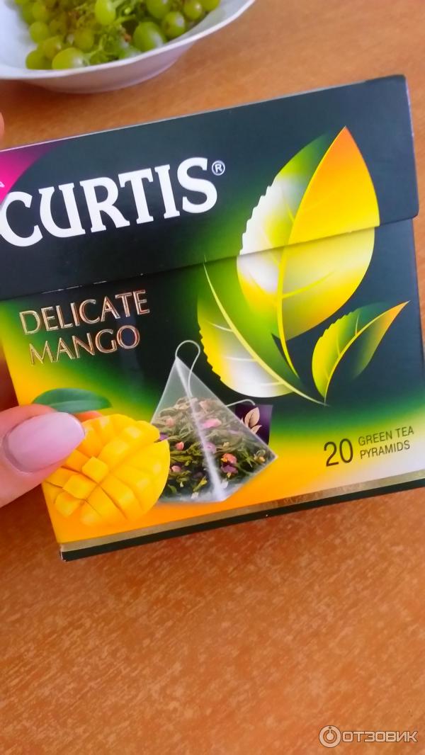 Зеленый чай в пирамидках Curtis Delicate Mango фото