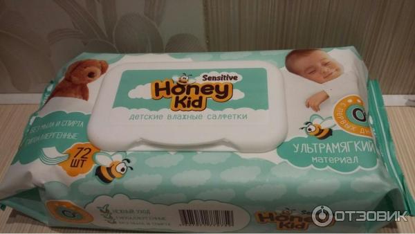 Детские влажные салфетки Honey Kid Sensitive фото