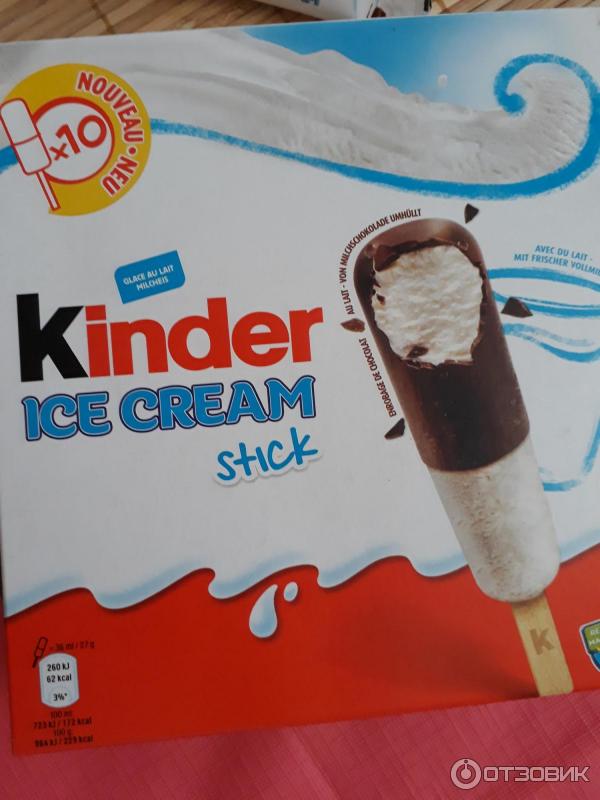 Мороженое FERRERO kinder ICE CREAM stick фото