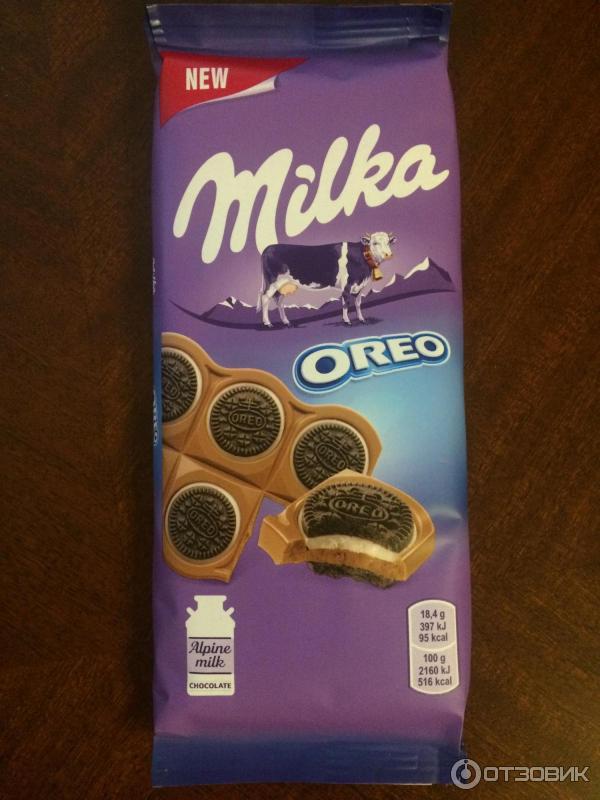 Шоколад молочный Milka Oreo фото