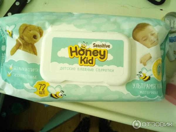 Детские влажные салфетки Honey Kid Sensitive фото