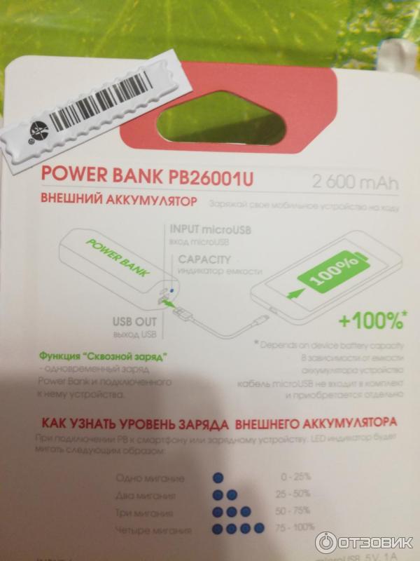 Внешний аккумулятор InterStep Power Bank PB26001U фото