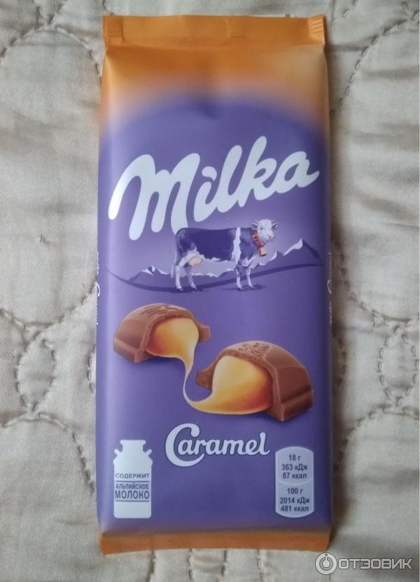 Шоколад Milka Caramel молочный с карамельной начинкой фото