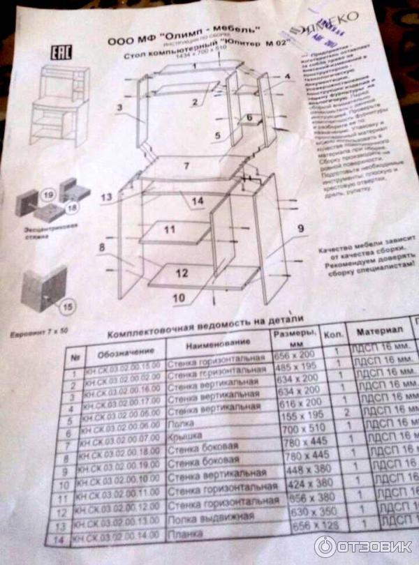 Компьютерный стол 2м