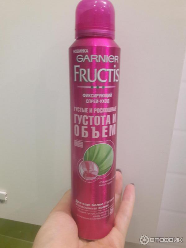 Отзыв о Фиксирующий спрей-уход для волос Garnier Fructis "Густые и ...