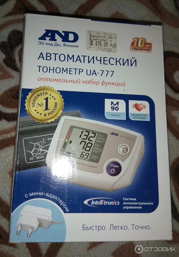 Тонометр автоматический A&D Medical UA-777 фото