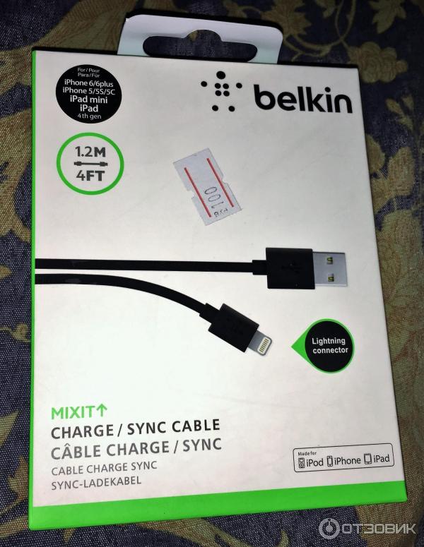 USB-кабель Belkin charge для Iphone 5/5s/5c Ipad mini фото