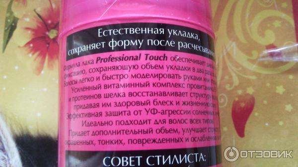 Лак для волос Professional Touch Provitamin B5 & Silk Protein фото