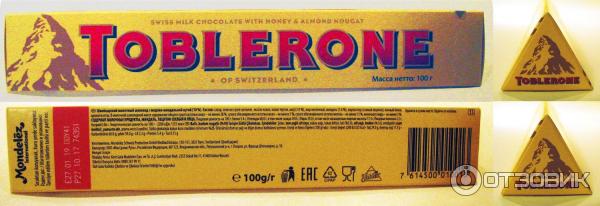 Швейцарский молочный шоколад Toblerone с медово-миндальной нугой фото