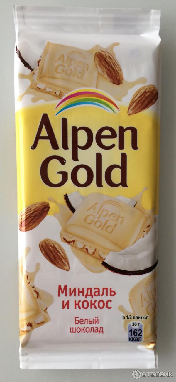 Купить Кондитерские изделия Alpen gold Шоколад Альпен Голд (миндаль/кокос),белый