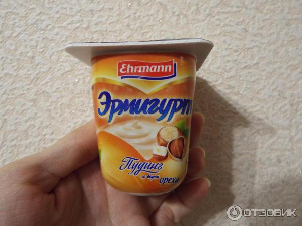 Молочный пудинг Ehrmann Эрмигурт со вкусом ореха фото