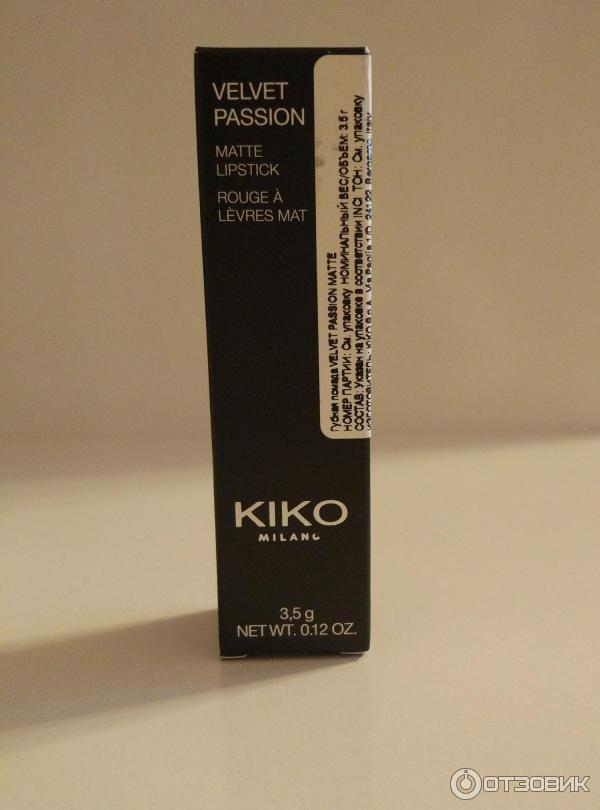 Кремовая матовая помада Kiko Milano VELVET PASSION MATTE LIPSTICK фото