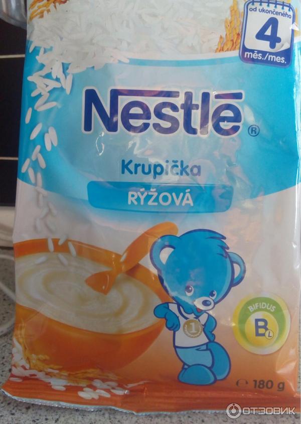 Каша безмолочная безглютеновая Nestle Рисовая с бифидобактериями (пробиотиками) фото