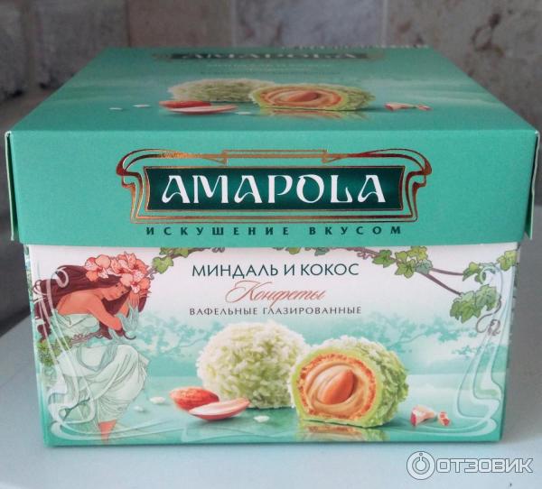 Конфеты вафельные глазированные Amarola Миндаль и кокос фото