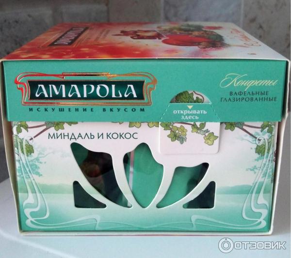 Конфеты вафельные глазированные Amarola Миндаль и кокос фото