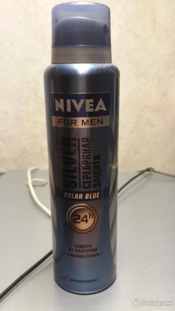 Дезодорант антиперспирант Nivea for men Silver Серебряная защита спрей фото