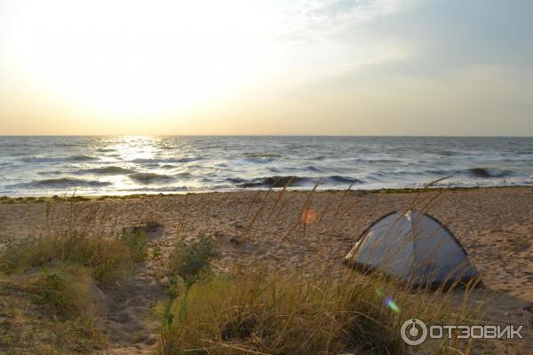 Отдых с палатками на берегу Керченского пролива (Россия, Крым) фото