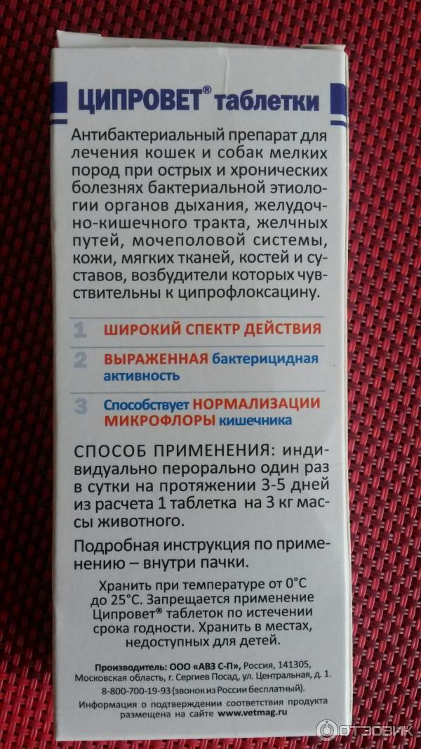Ципровет таблетки для кошек