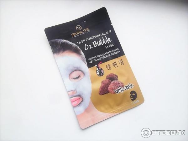 Маска для лица PUREDERM Deep Purifying Black O2 Bubble Mask Volcanic фото