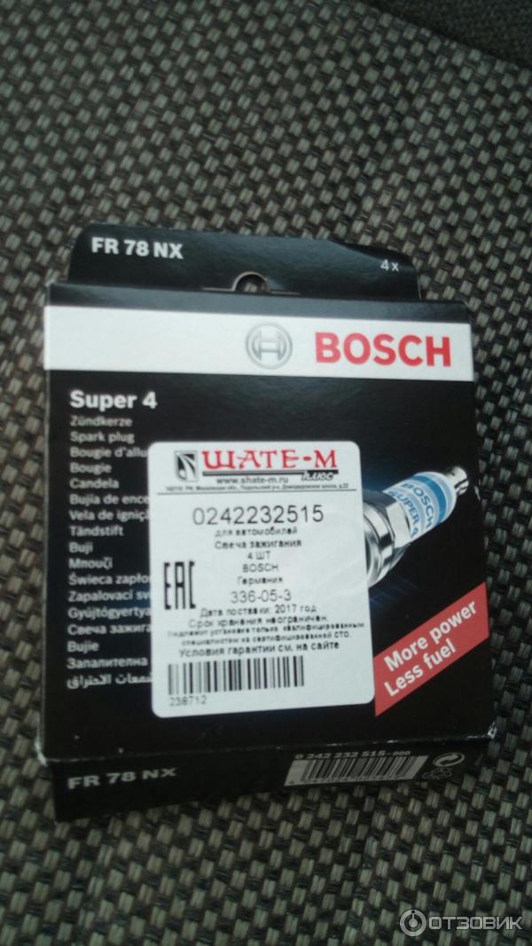 Свечи зажигания Bosch Super 4 фото