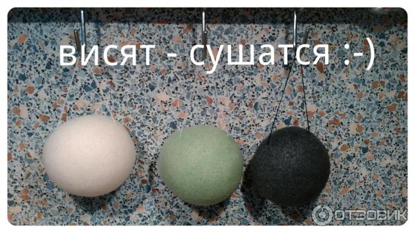 Конжаковый спонж для умывания Hubei Yizhi Konjac Biotechnology Konjac Sponge фото