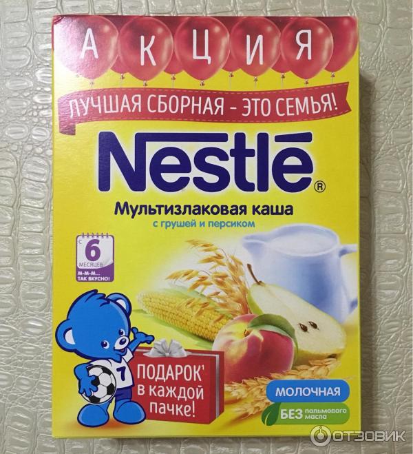 Каша мультизлаковая с грушей и персиком Nestle фото