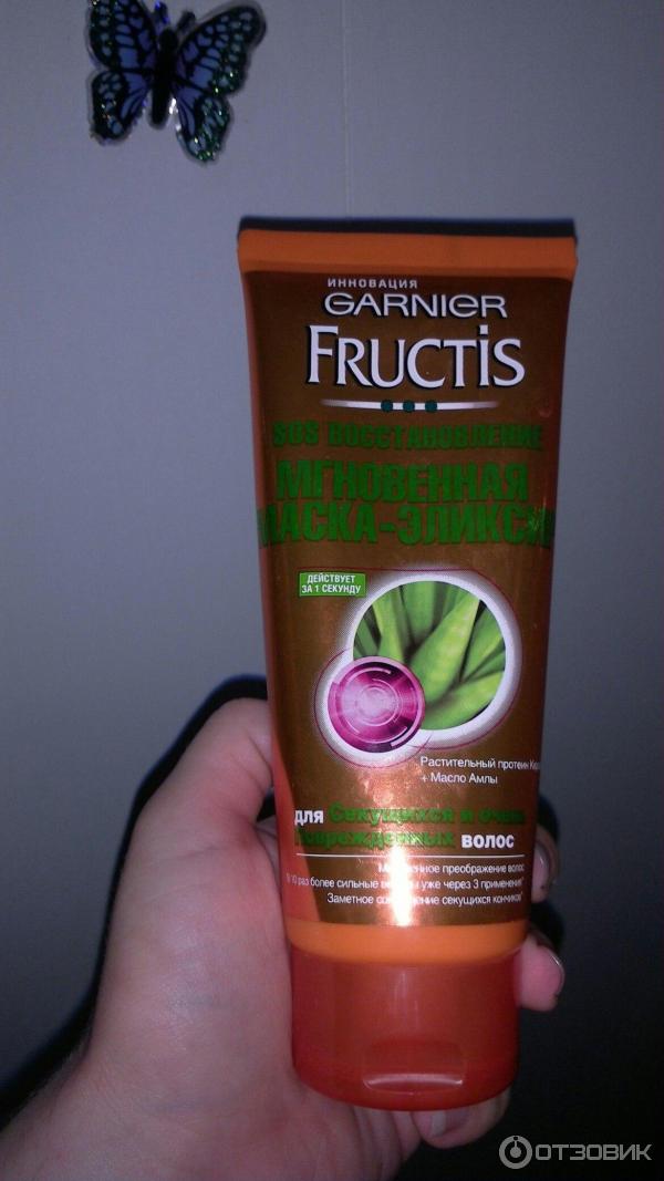 Мгновенная маска-эликсир Garnier Fructis SOS восстановление фото