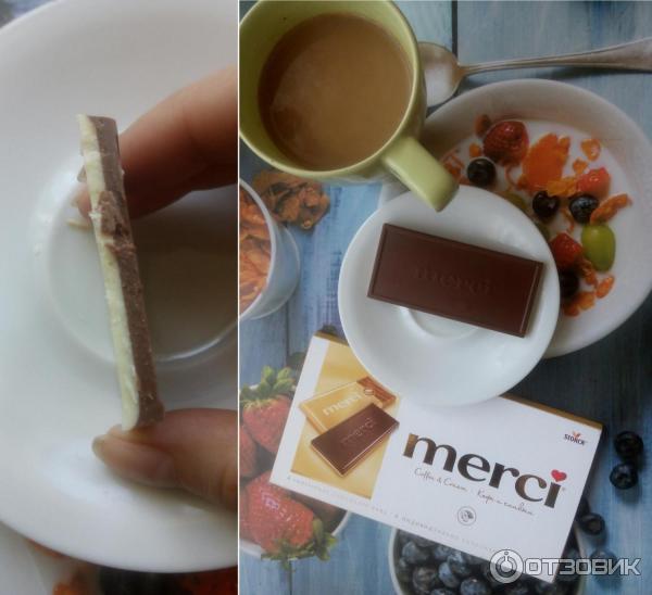 Шоколад молочный Storck Merci со вкусом кофе с белым шоколадом - дегустация - аромат, консистенция, вкус и послевкусие