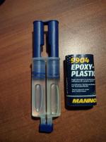 Двухкомпонентный полиуритановый материал для ремонта пластиковых изделий Mannol Epoxy-Plastic фото