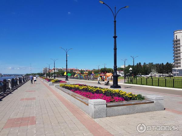 Набережная реки Амур (Россия, Благовещенск) фото