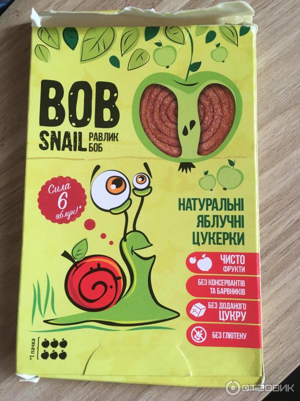 Натуральные яблочные конфеты Эко Снек Bob snail фото