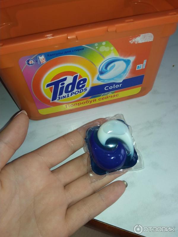 Капсулы для стирки TIDE 3 in1 PODS Color фото