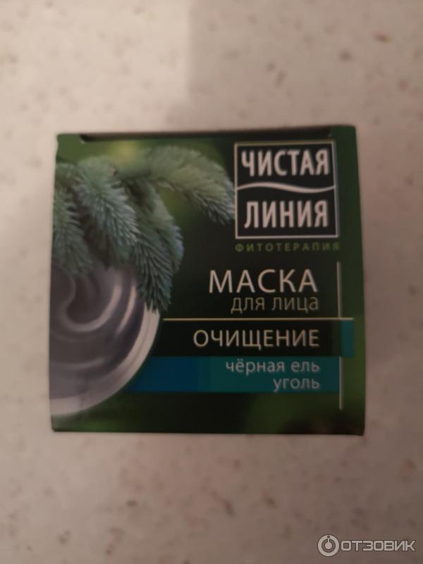 Маска для лица очищающая Чистая Линия Черная ель и уголь фото