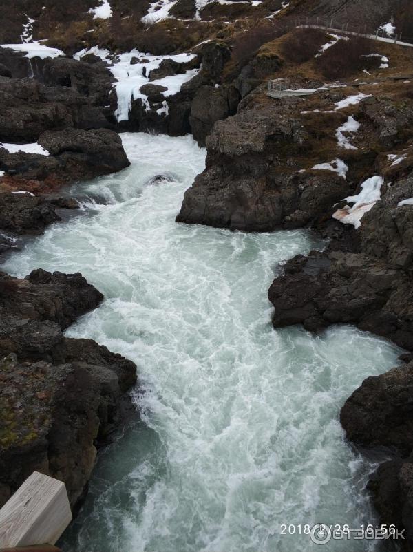 Достопримечательности Исландии фото водопад Барнафосс (Barnafoss)