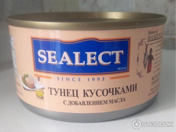 Консервы рыбные Sealect Тунец кусочками с добавлением масла фото