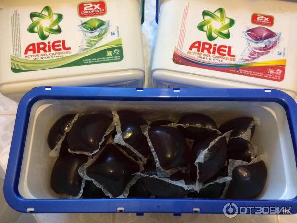 Капсулы Ariel Active Gel для стирки цветного белья фото