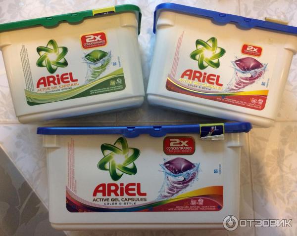 Капсулы Ariel Active Gel для стирки цветного белья фото