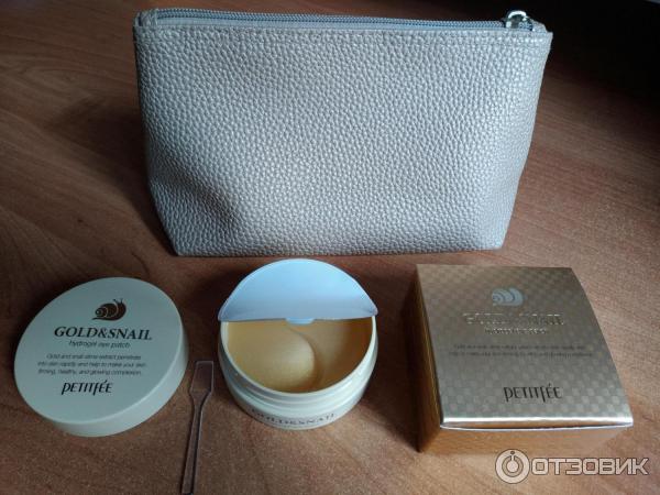 Гидрогелевые патчи для глаз Petitfee Gold & Snail Hydrogel Eye Patch фото