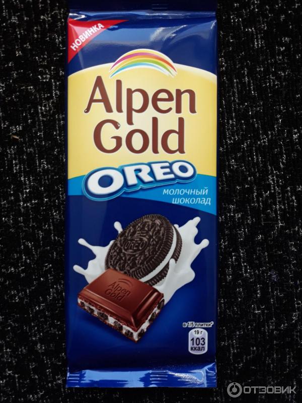 Шоколад Alpen Gold Oreo со вкусом арахисовой пасты фото