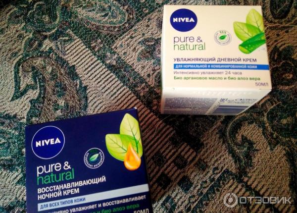 Восстанавливающий ночной крем для лица Nivea Visage Pure & Natural фото