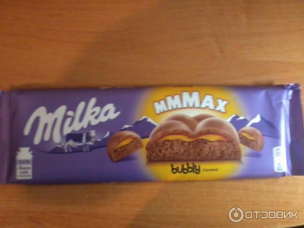 Молочный шоколад Milka MAX Bubbles пористый фото