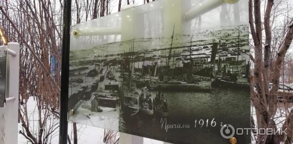 Фотокопию на аллее, посвященной столетию Мурманского морского порта