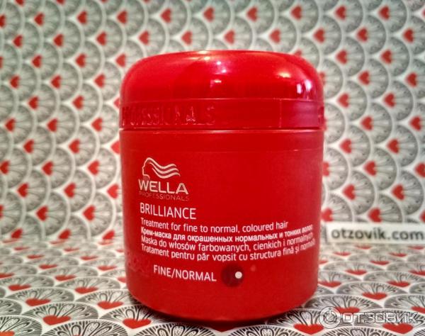 Крем-маска Wella Professional Pr. Brilliance для окрашенных нормальных и тонких волос фото